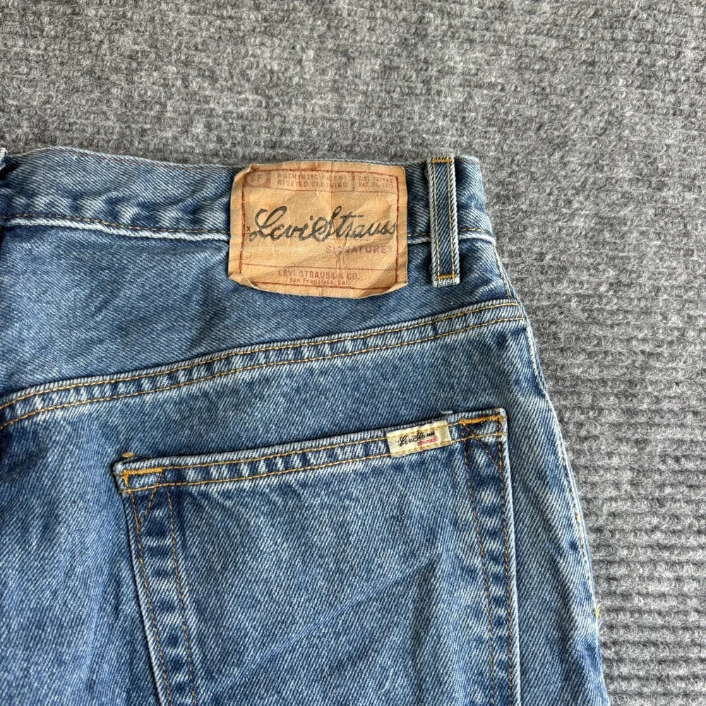 Levi Strauss Signature Mens Regular Fit Straight Leg Blue Jeans W34 L34